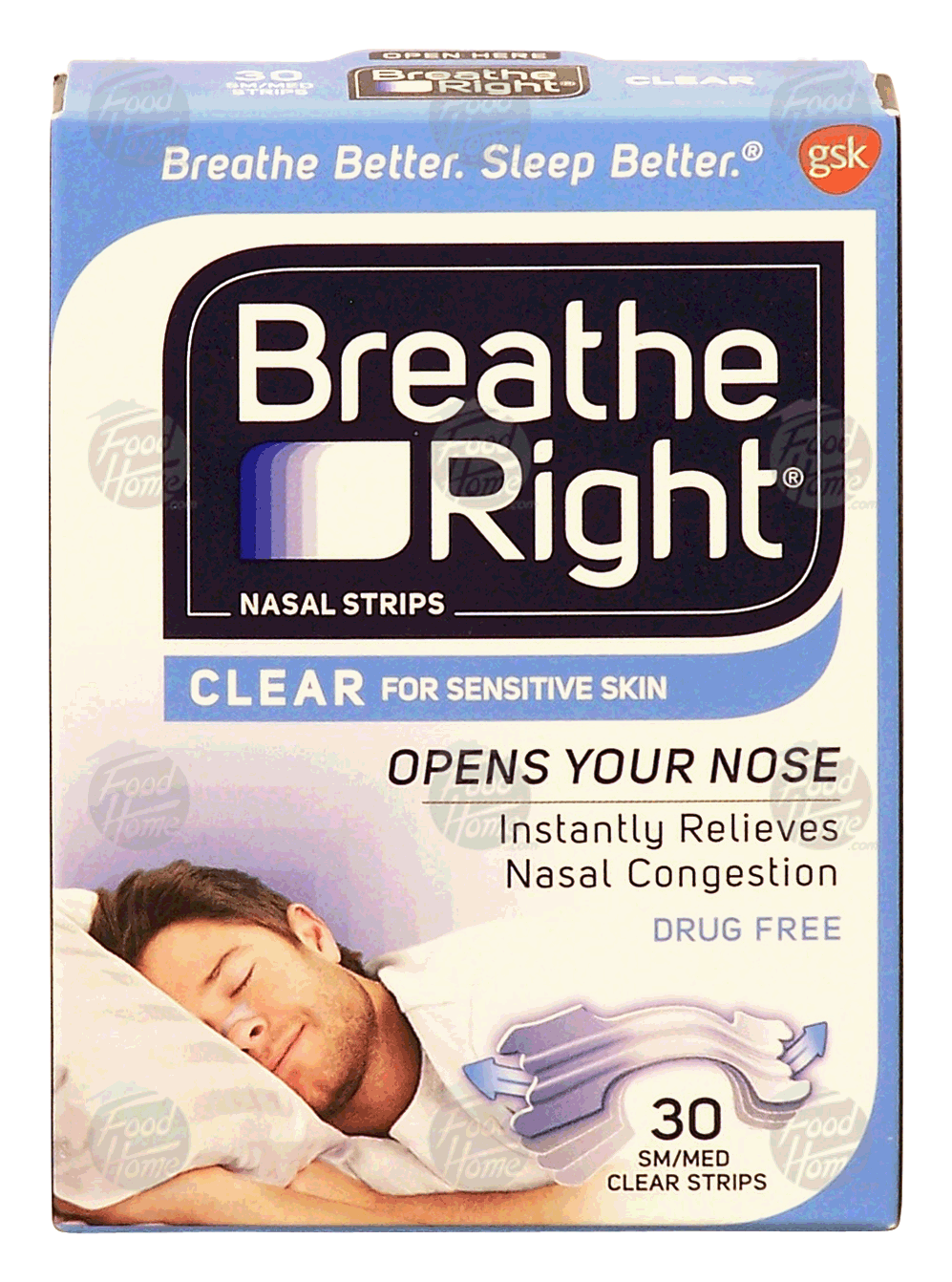 Breathe Right&nbsp;Nasal Strips&nbsp;relieves nasal congestion caused by colds & allergies, reduces snoring, drug-free,clear small/medium Full-Size Picture